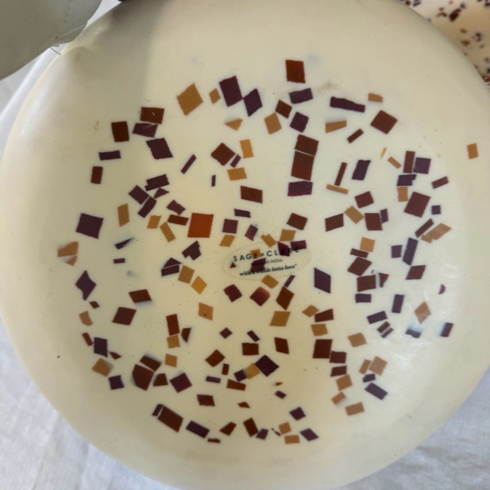 Sage and Clare Nougat Terrazzo resin bowls and plates Lot Of 7 Rare - Picture 3 of 4